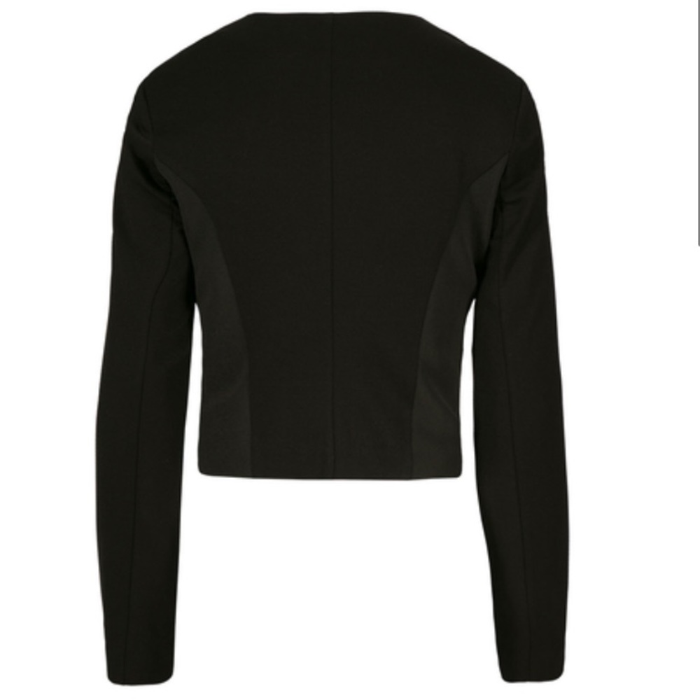 Ricki’s Black Textured Cropped Zip Blazer Jacket | Size L | Minimalist Office - Picture 7 of 12